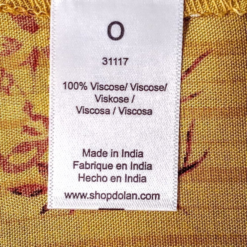 Acos&A Mustard Smocked Floral Tunic Top - Picture 4 of 5